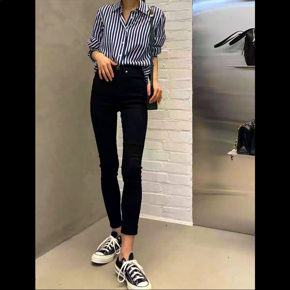 NEW Korea The COVER Skinny Stretchy Jeans Pants Black (Zara, Ssense, COS, Arket)